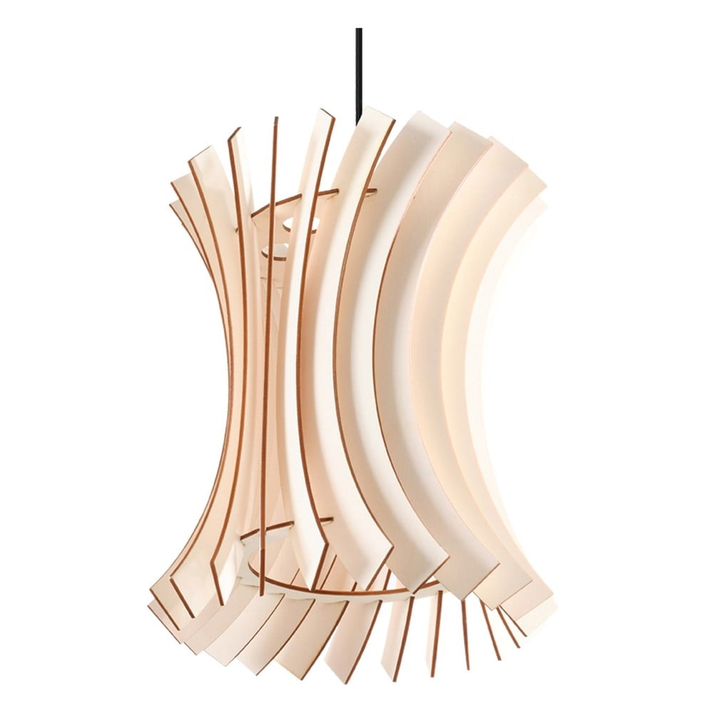 Závěsné svítidlo v přírodní barvě s dřevěným stínidlem ø 30 cm Menges – Nice Lamps