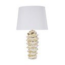 Bílá/ve zlaté barvě keramická stolní lampa s textilním stínidlem (výška 53 cm) Glam Space – Mauro Ferretti