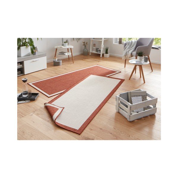 Červeno-krémový venkovní koberec NORTHRUGS Panama, 80 x 250 cm-image-4