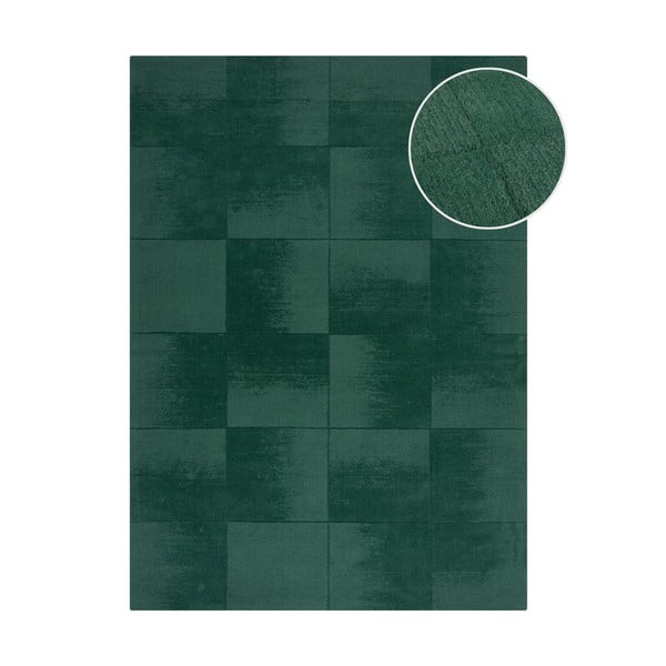 Ručně tkaný vlněný koberec v petrolejové barvě 200x290 cm Demi Check Ombre – Flair Rugs