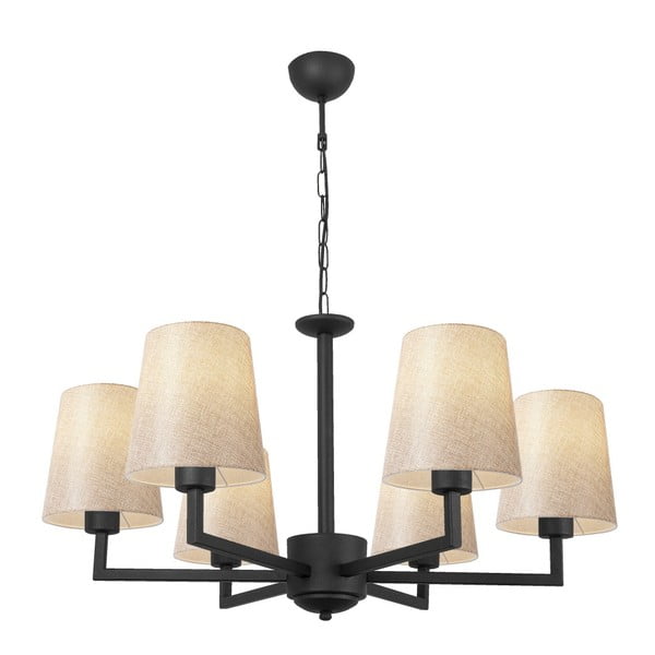 Černé závěsné svítidlo s textilním stínidlem Profil – Opviq lights-image-1