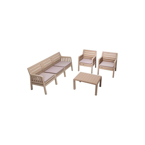 Béžový zahradní lounge set pro 5 Lara – Floriane Garden