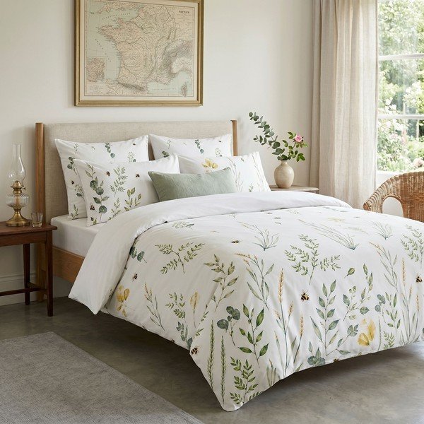 Bílé povlečení na dvoulůžko 200x200 cm Gardenia – Mijolnir-image-1