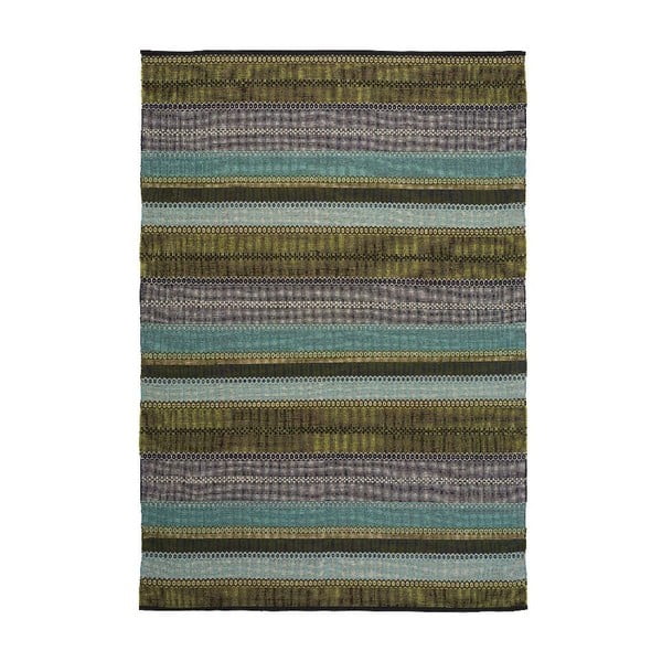Zelený ručně tkaný bavlněný koberec Linie Design Ida, 170 x 240 cm