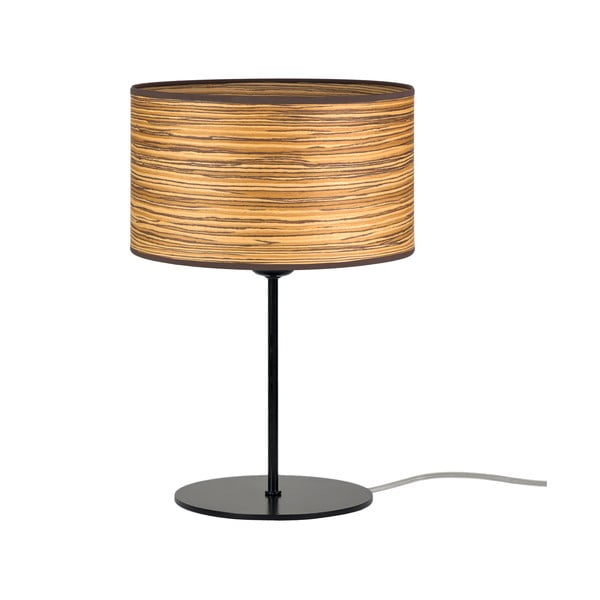 Hnědá stolní lampa z dřevěné dýhy Sotto Luce Ocho S, ⌀ 25 cm