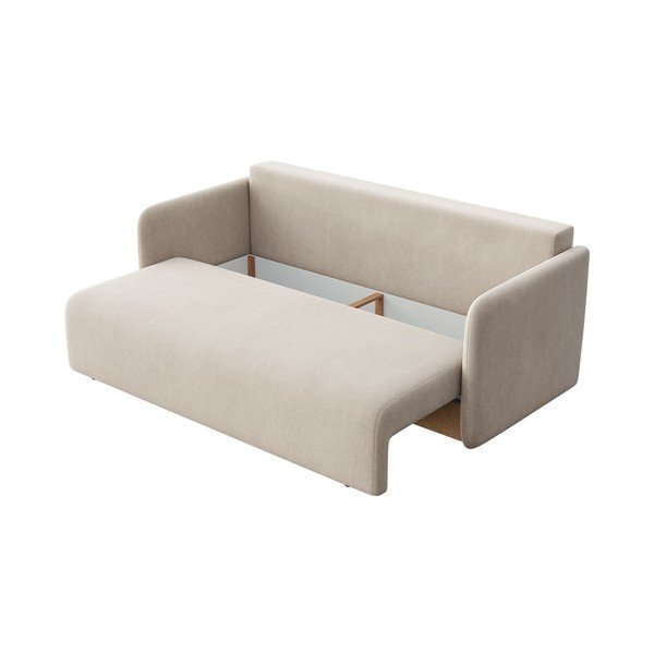 Béžová sametová rozkládací pohovka 220 cm Chaum – Rodier-image-3