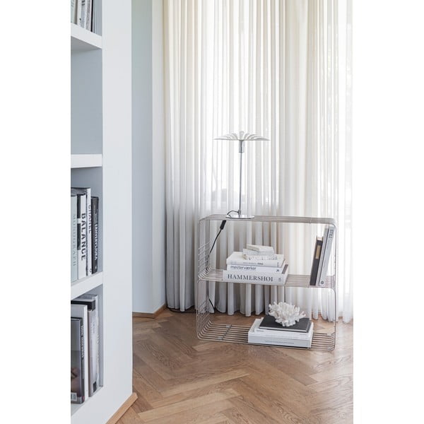 Kovová nástěnná knihovna v leskle stříbrné barvě 70x30 cm Wire – Mette Ditmer Denmark-image-4