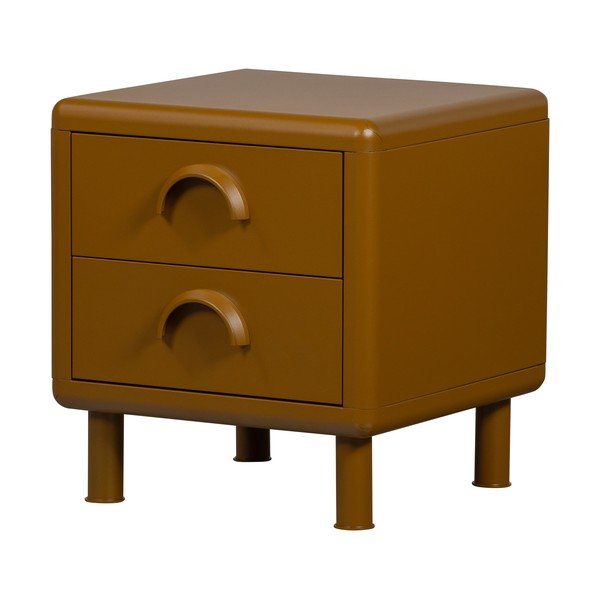 Okrově žlutý kovový noční stolek Rune – WOOOD-image-4