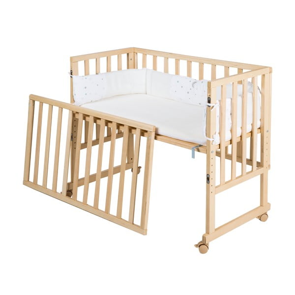 Postýlka na kolečkách 90x45 cm v přírodní barvě Star Magic – Roba-image-4