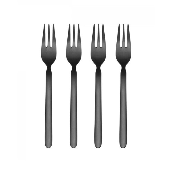 Černé nerezové dezertní vidličky pro 4 osoby Stella – Blomus