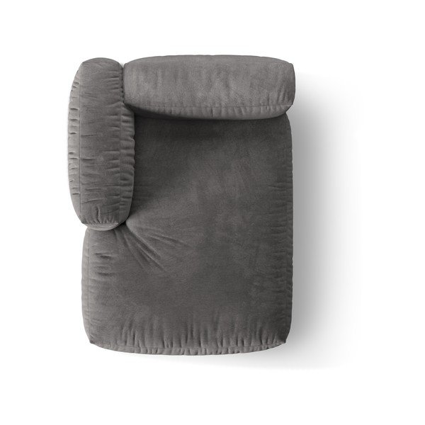 Šedý sametový modul pohovky (levý roh) Martina – Micadoni -image-3