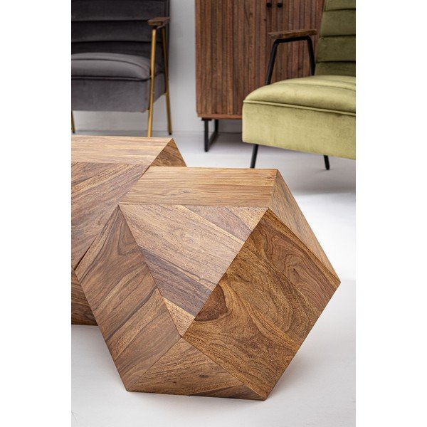 Konferenční stolek z masivu sheesham v tmavě přírodní barvě 42x42 cm Egypt – Bizzotto-image-1