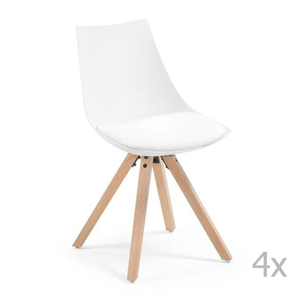 Sada 4 bílých jídelních židlí La Forma Armony
