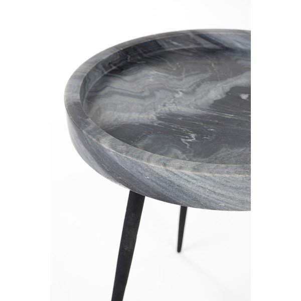 Kulatý odkládací stolek s mramorovou deskou  ø 33 cm Karrara – White Label-image-3