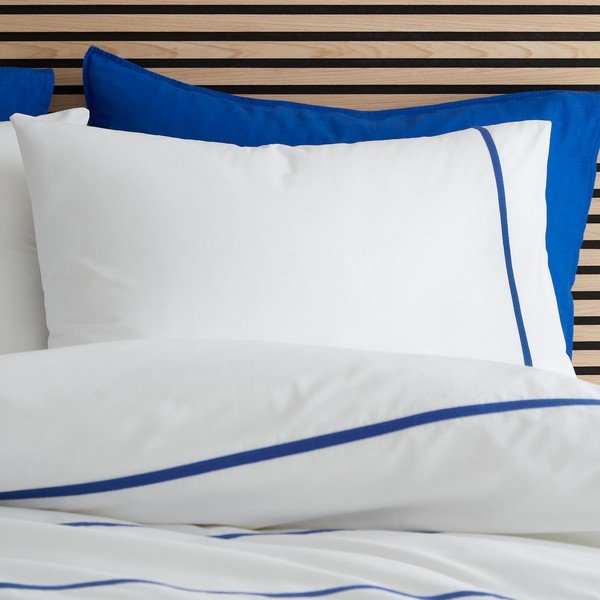 Modro-bílé bavlněné povlečení na jednolůžko 135x200 cm Herringbone Trim Stripe – Content by Terence Conran-image-2