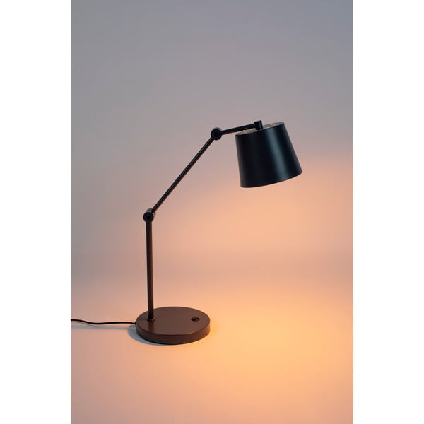 Černá stolní lampa s kovovým stínidlem (výška 60 cm) Hajo – White Label-image-1