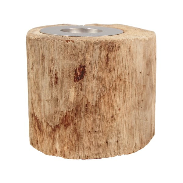 Svícen z neopracovaného teakového dřeva HSM collection Antique, výška 10 cm-image-2