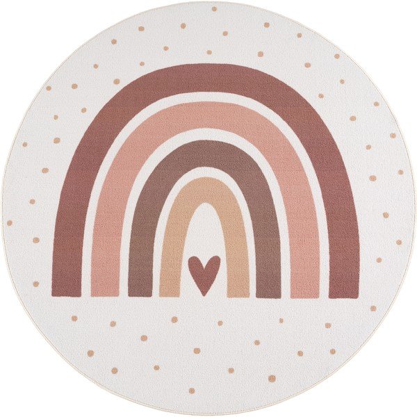 Krémový pratelný dětský koberec ø120 cm Coco 1132 – Ayyildiz Carpets