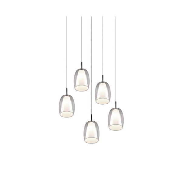 Závěsné svítidlo se skleněným stínidlem ø 48 cm ve stříbrné barvě Barret – Trio Select-image-2