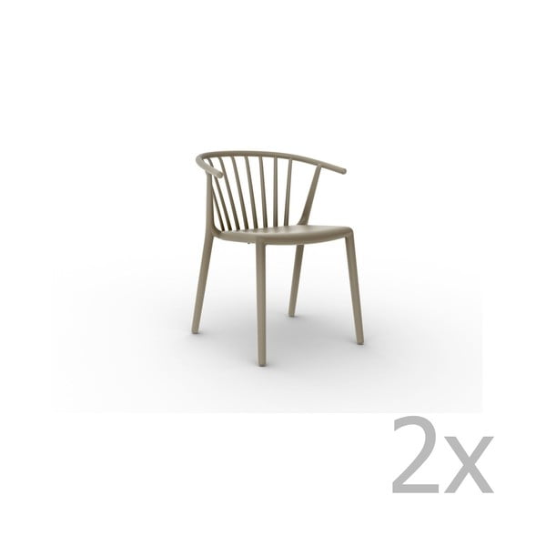 Sada 2 pískově hnědých jídelních židlí Resol Woody