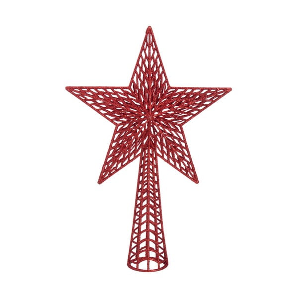 Červená vánoční špička na stromeček Casa Selección, ø 25 cm