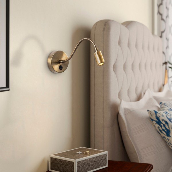 LED nástěnné svítidlo ve zlaté barvě Reading – Opviq lights-image-1