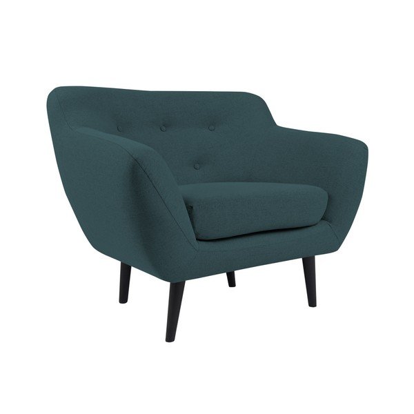 Tmavě modré křeslo s hnědými nohami Mazzini Sofas Piemont-image-3