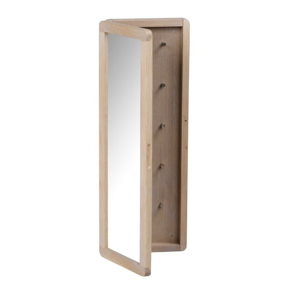 Matně lakovaná dubová zrcadlová skříňka na klíče Rowico Metro
