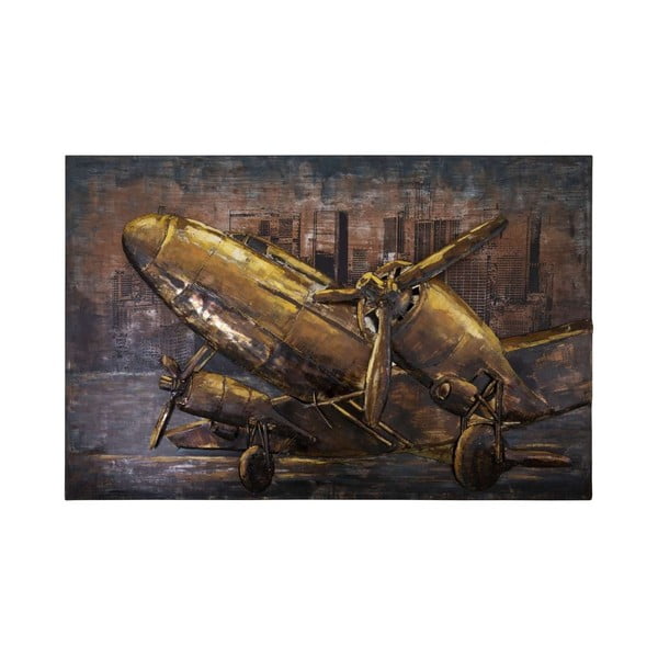 Dekorativní kovová cedule Antic Line Avion vue Côté, 120 x 80 cm