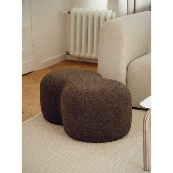 Tmavě hnědý taburet z textilie bouclé Umbo – noo.ma-image-1