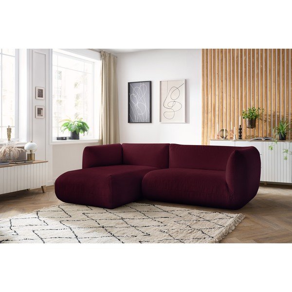 Vínová manšestrová rohová pohovka (levý roh) Lecomte – Bobochic Paris-image-1