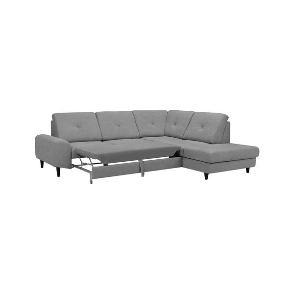Světle šedá rohová rozkládací pohovka s úložným prostorem Windsor & Co Sofas, pravý roh Beta-image-3