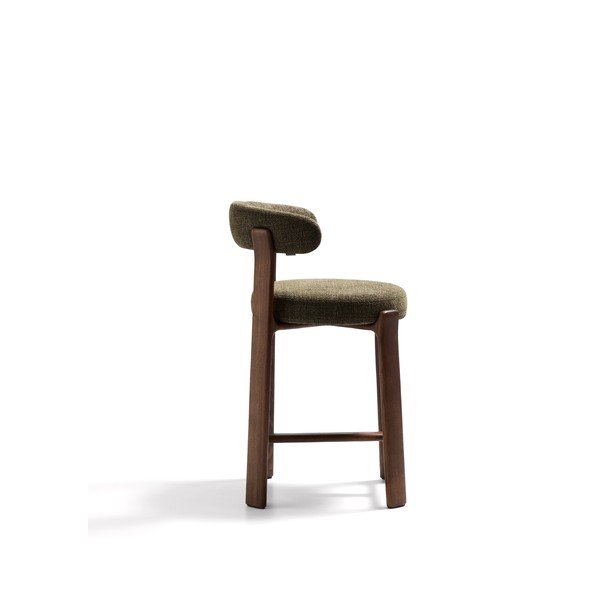 Zelená/v tmavě přírodní barvě barová židle z jasanového dřeva (výška sedáku 65 cm) Granite – Kave Home-image-3