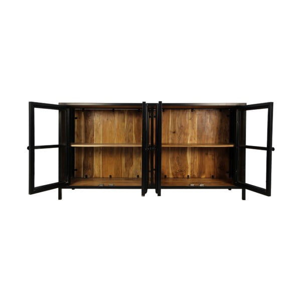 Černá vitrína z masivu akácie 170x90 cm Kingston - HSM collection-image-4