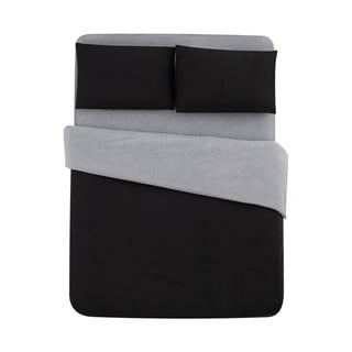 Černo-šedé bavlněné povlečení na jednolůžko/prodloužené s prostěradlem 160x220 cm – Mila Home