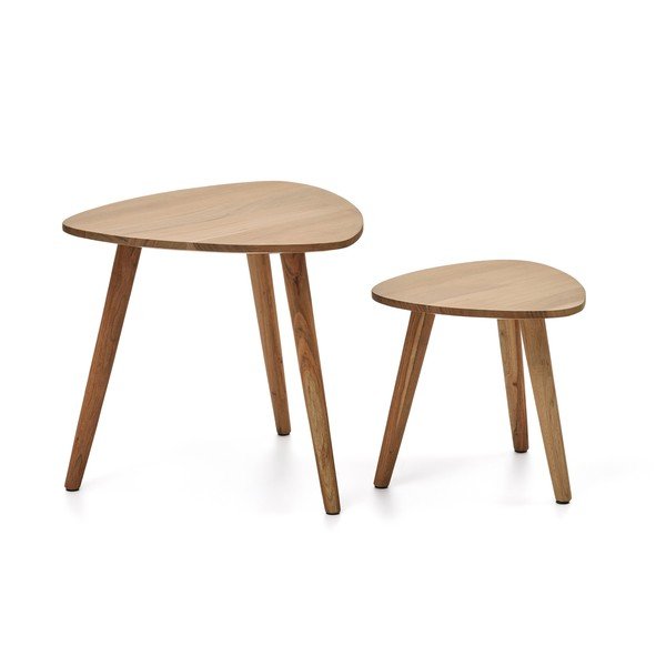 Odkládací stolky v sadě 2 ks z masivu akácie 60x61 cm Duvani – Kave Home