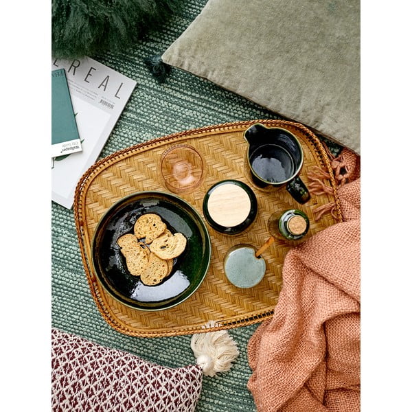 Zelená kameninová dóza se lžičkou Bloomingville Pixie-image-1