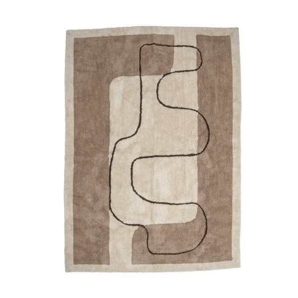 Hnědo-béžový bavlněný koberec 150x215 cm Bet – Bloomingville