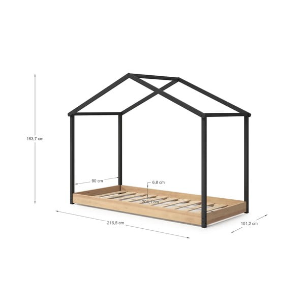 Antracitově šedá dětská postel Marckeric Arthur, 90 x 190 cm-image-4