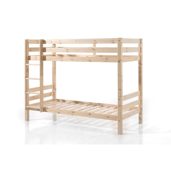 Patrová dětská postel z borovicového dřeva s úložným prostorem 90x200 cm v přírodní barvě PINO – Vipack-image-2