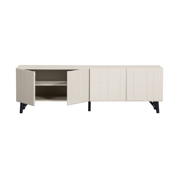 Krémový TV stolek z borovicového dřeva 181x56 cm Miller – WOOOD-image-3