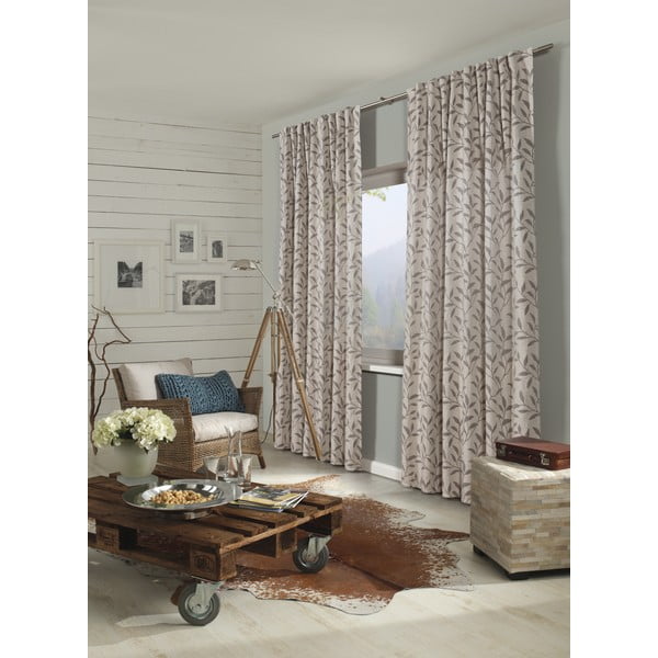 Béžový závěs 140x245 cm Jacquard  – Gardinia-image-2