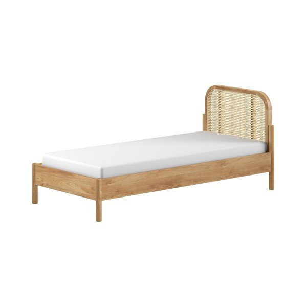 Jednolůžková postel z dubového dřeva s roštem 90x200 cm v přírodní barvě Olive Rotan – Vipack