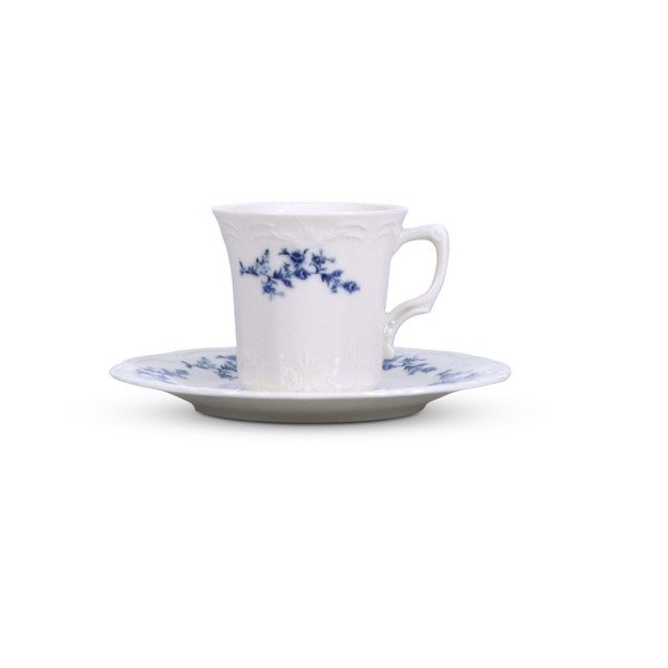 Bílý/modrý porcelánový podšálek ø 16,5 cm Retro – BonBistro-image-3