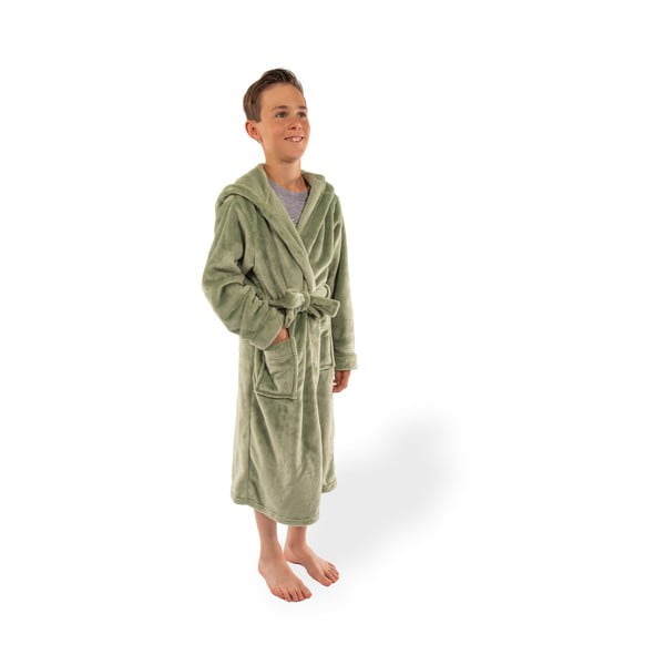 Zelený dětský župan z mikroplyše Delux – Tiseco Home Studio-image-3