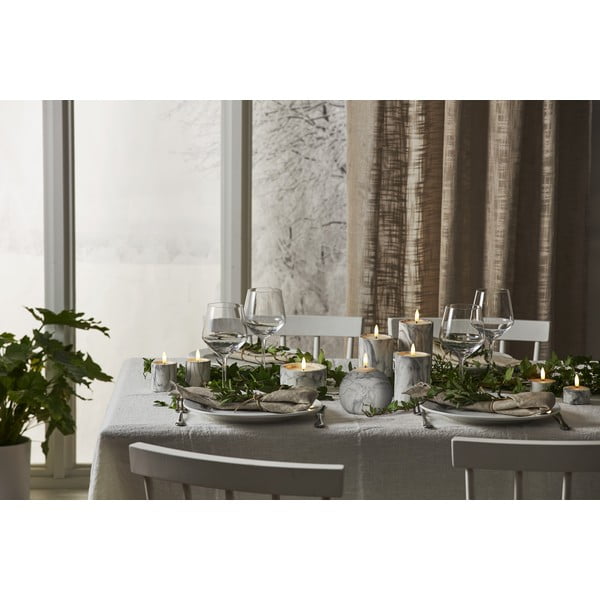 Šedo-bílá betonová LED svíčka Star Trading Flamme Marble, výška 7,5 cm-image-4