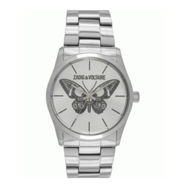Dámské hodinky stříbrné barvy s motivem motýla Zadig & Voltaire