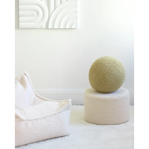 Zelený dětský pohovkový polštář z textilie bouclé Ball – Wigiwama-image-1