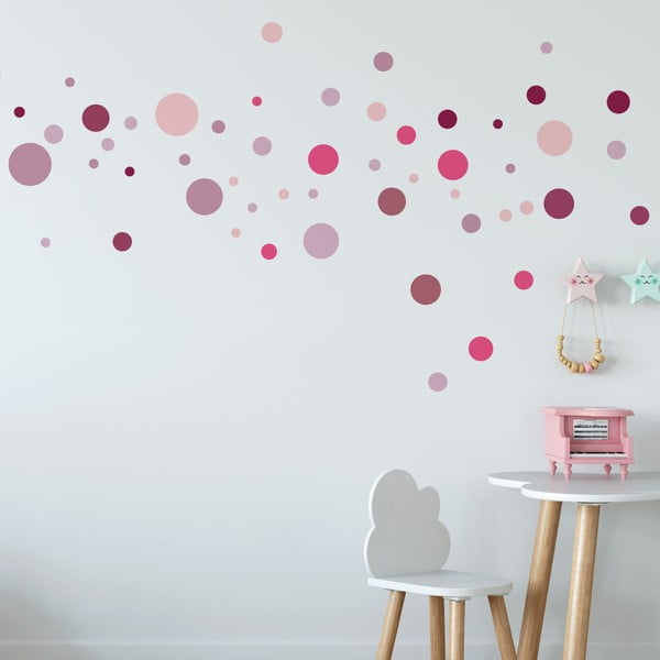 Sada 100 růžových nástěnných samolepek Ambiance Round Stickers-image-4