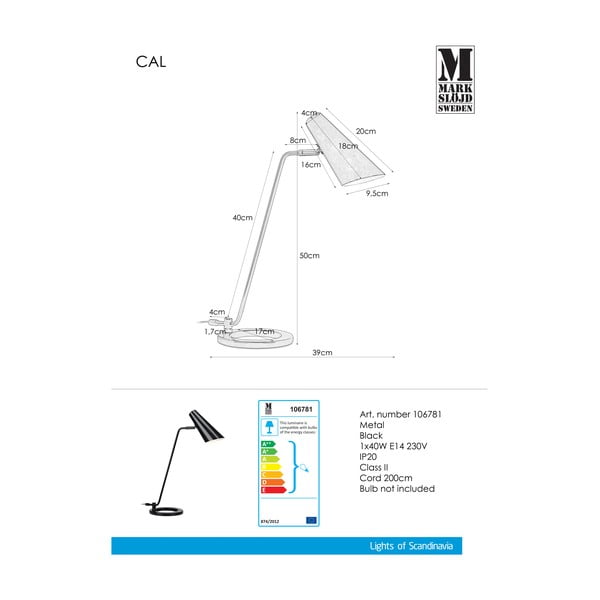 Černá stolní lampa Markslöjd Cal-image-2